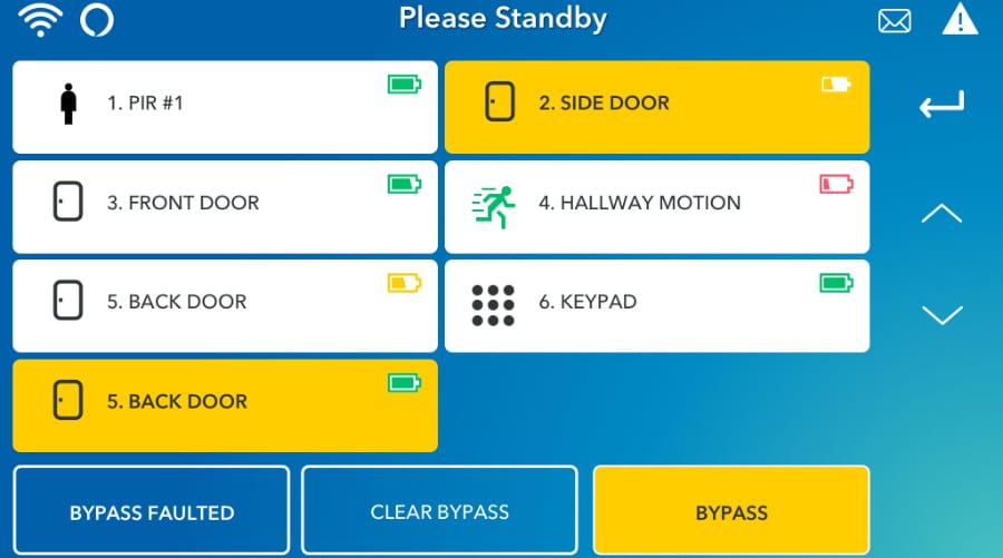 Manchester security system command screen.